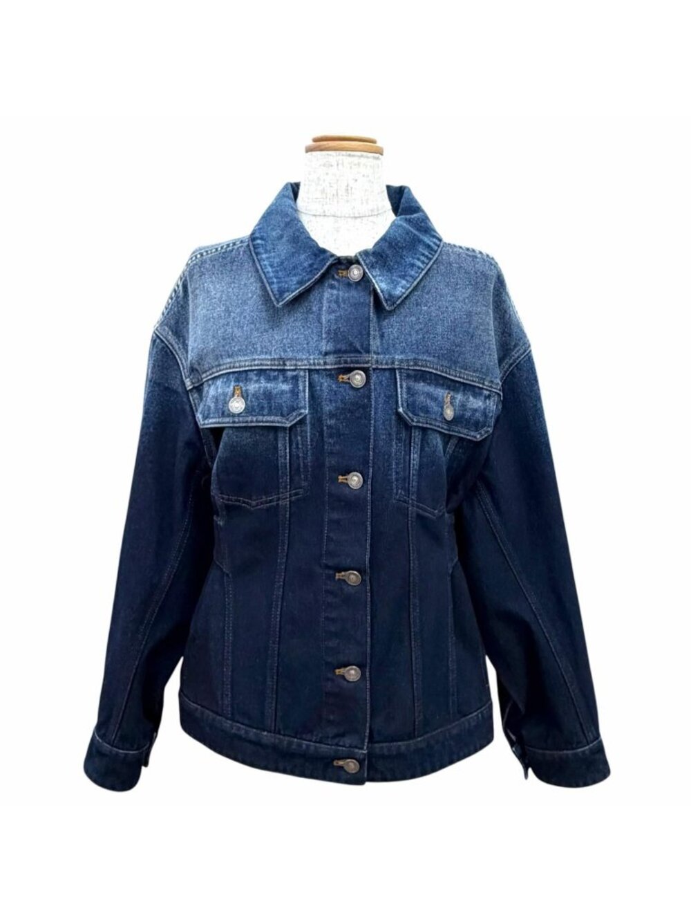 Dior Embroidery Gradient Denim Jacket IT with Back Belt 38